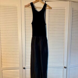 Toteme Dress black knit silk linen maxi tank XS